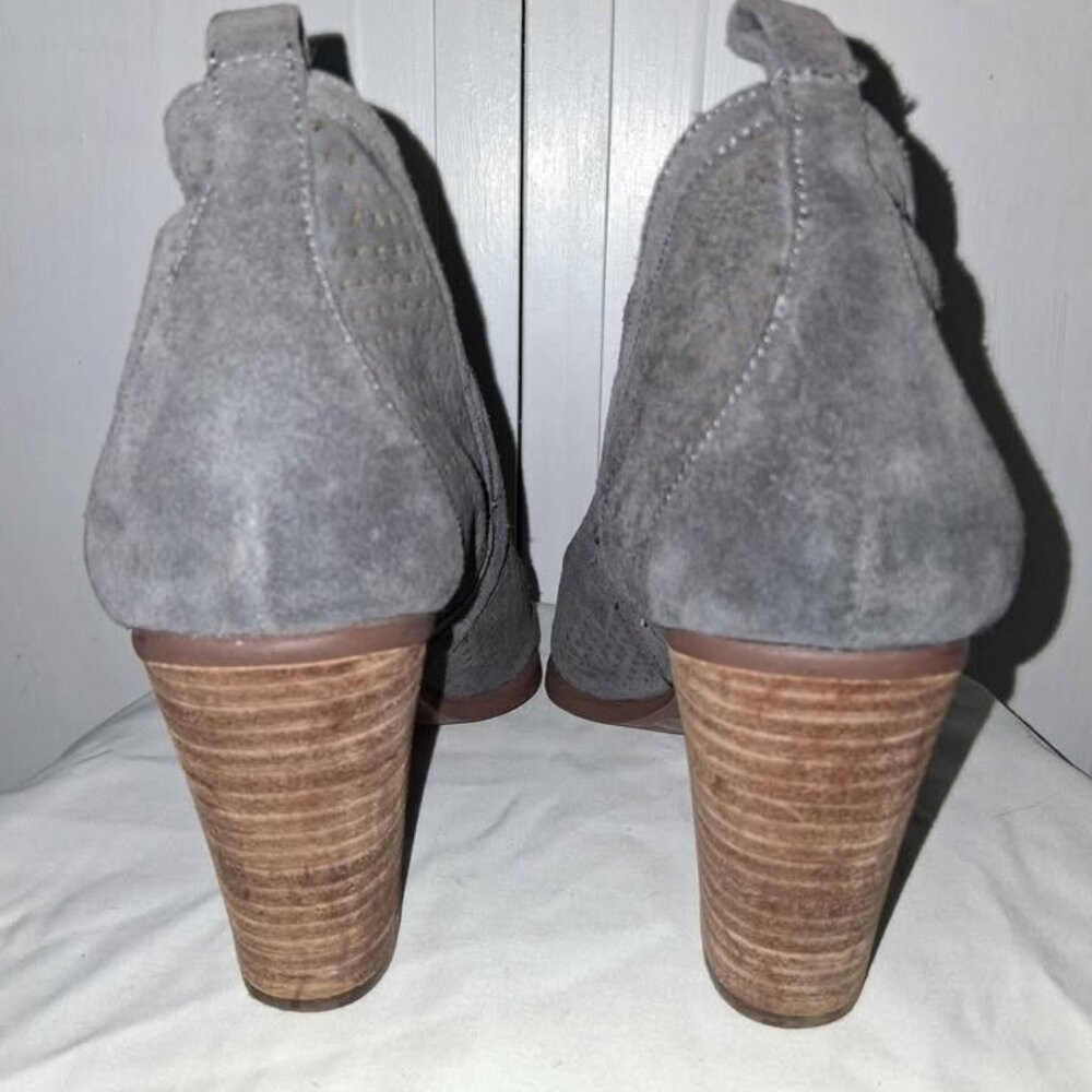 Vince Camuto Grey Suede Leather Booties 8 - Picture 2 of 5